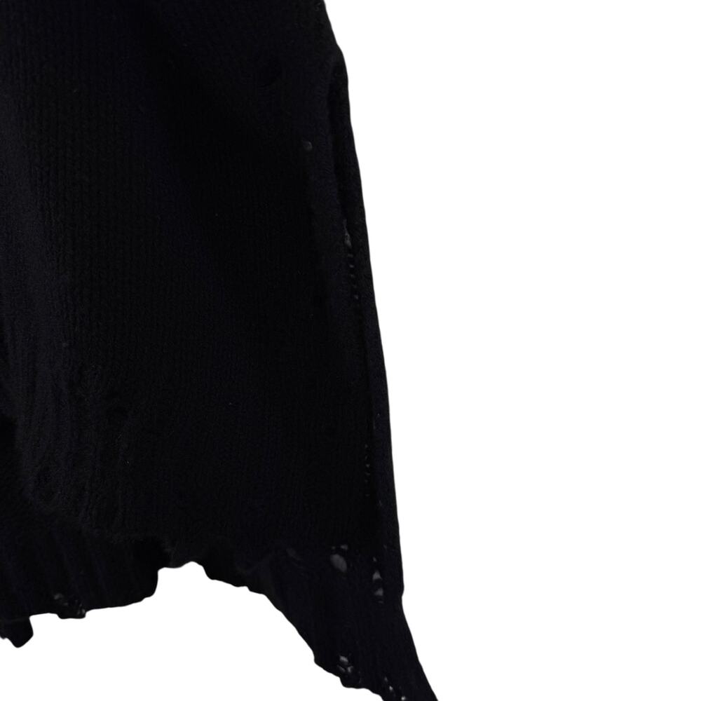 R13 Cashmere Shredded Side Slit Sweater Pullover Edgy Grunge Black Size XS - Picture 7 of 9